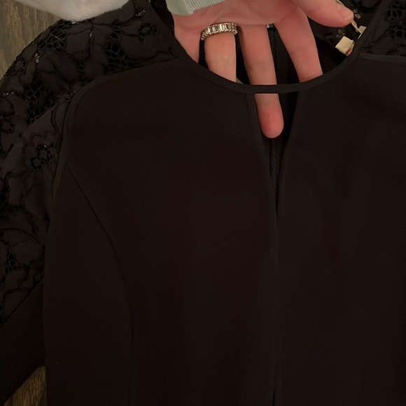 REBECCA TAYLOR black fitted dress with lace SIZE 2 - Picture 3 of 5